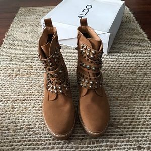 Aldo Kelia Studded Buckle Boots